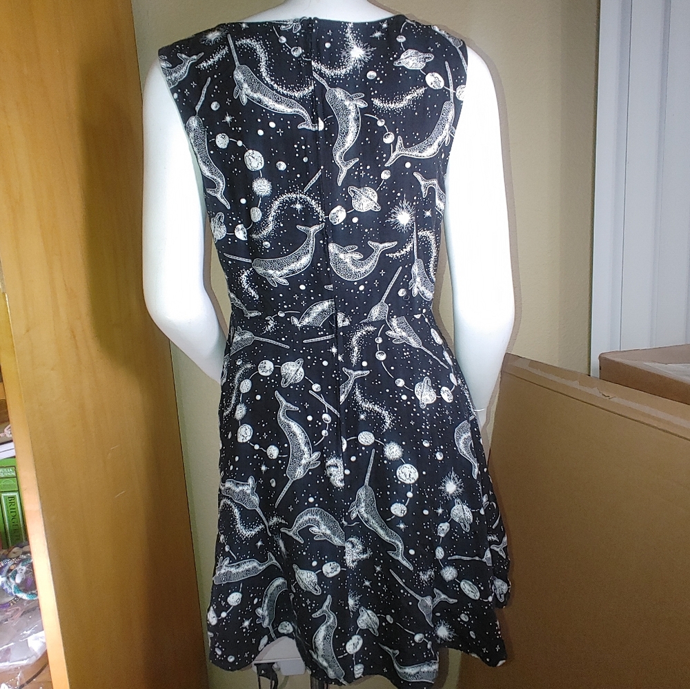 ʕ·ᴥ·ʔ Dangerfield Black and White Starry Mini Dress - Picture 2 of 4